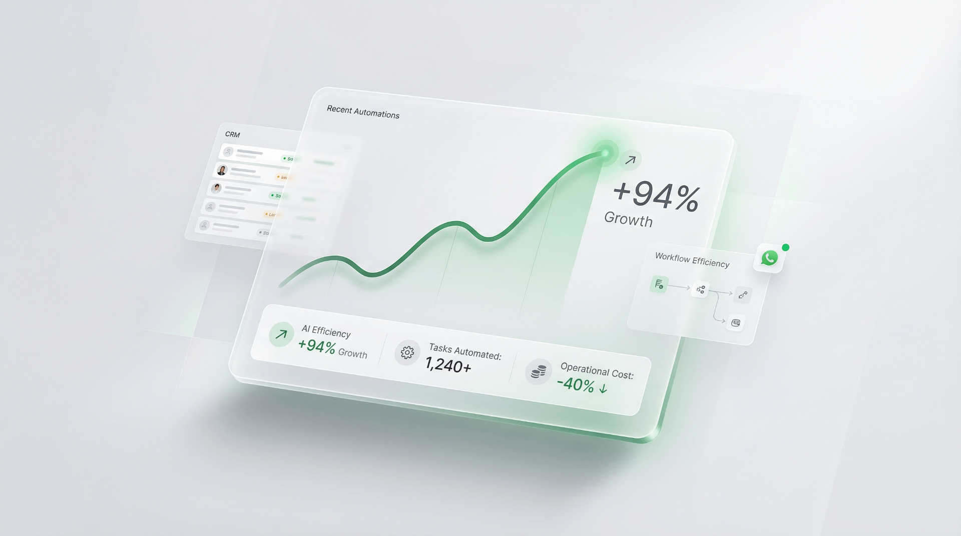 Aperçu du tableau de bord HEXTECH — automatisation WhatsApp pour restaurants et salons
